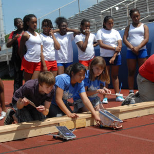 Students competing in Junior Solar Sprint