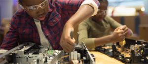 Girl working on computer